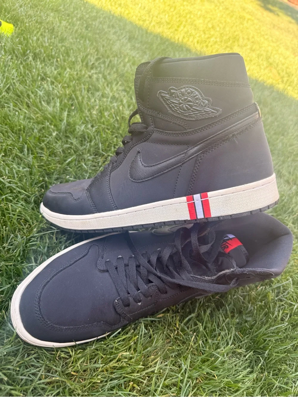 Nike Men’s Black High-Top Sneakers with Red Accent